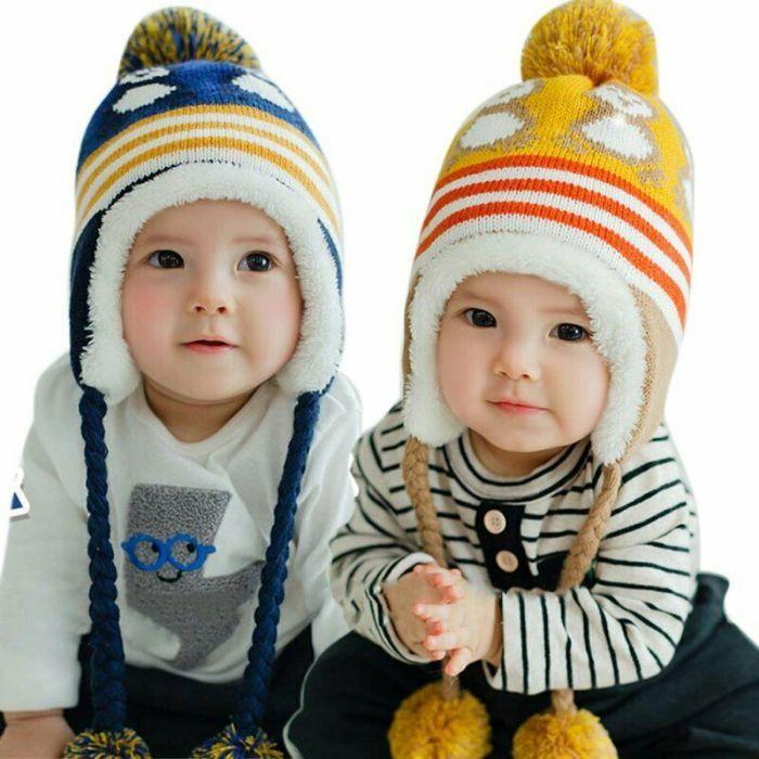 Baby & Toddler Winter Beanie with Ear Flaps — 100% Cotton, Fleece-Lined | Cold Weather