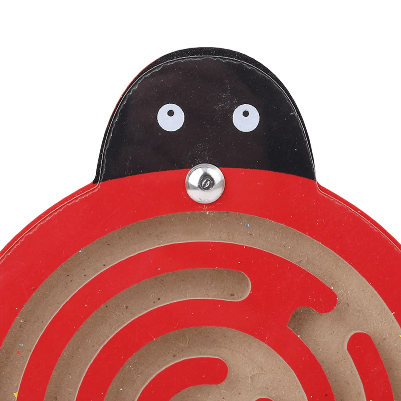 Black and red target with a face on a white background