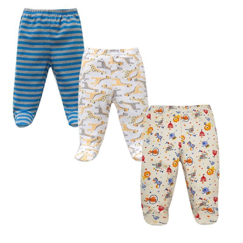 Baby Cotton Pants — Unisex, Elastic Waist | 3-Pack | 3M–12M | 21 Colors