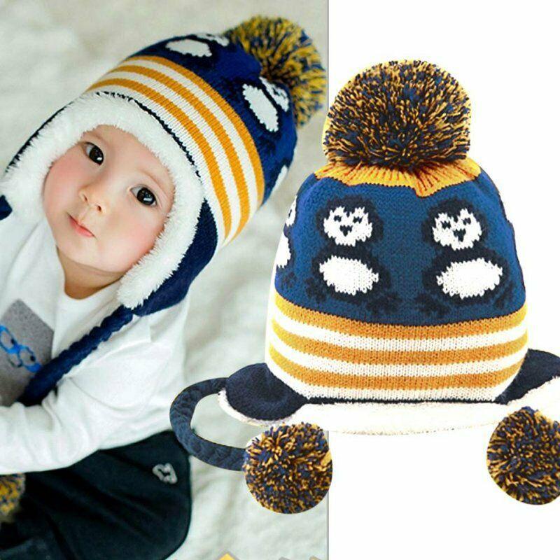 Baby & Toddler Winter Beanie with Ear Flaps — 100% Cotton, Fleece-Lined | Cold Weather