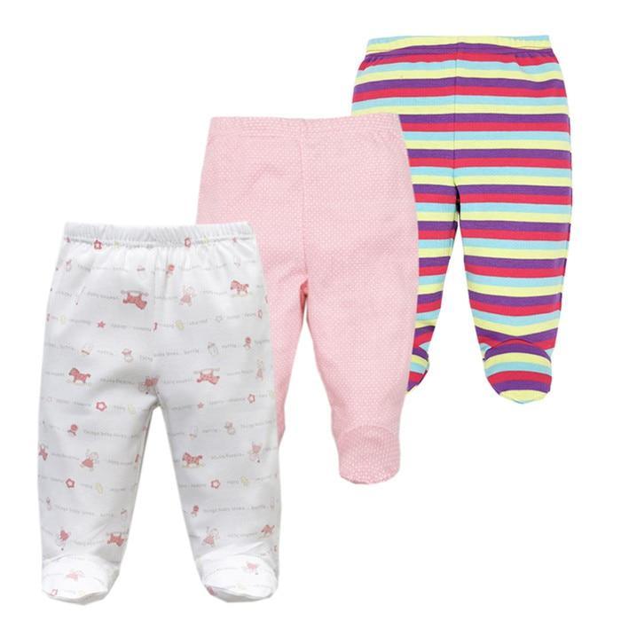 Baby Cotton Pants — Unisex, Elastic Waist | 3-Pack | 3M–12M | 21 Colors