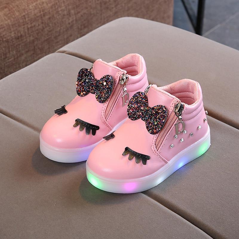 STEVVEX Kids' Light-Up Sneakers | Breathable Mesh, Easy-On Closure