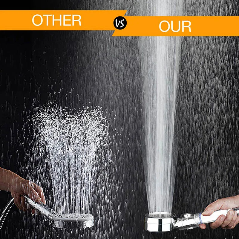 High Pressure Filtered Shower Head | 3 Spray Modes, Water-Saving, Chrome Finish