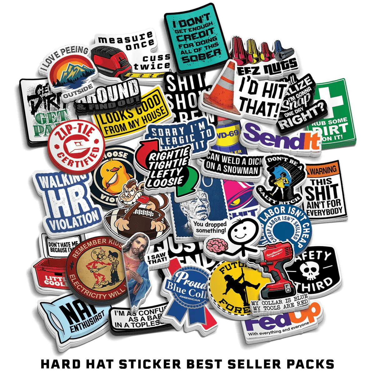 Hard Hat Sticker Best Sellers 24 Pack | Top-Selling Vinyl Stickers