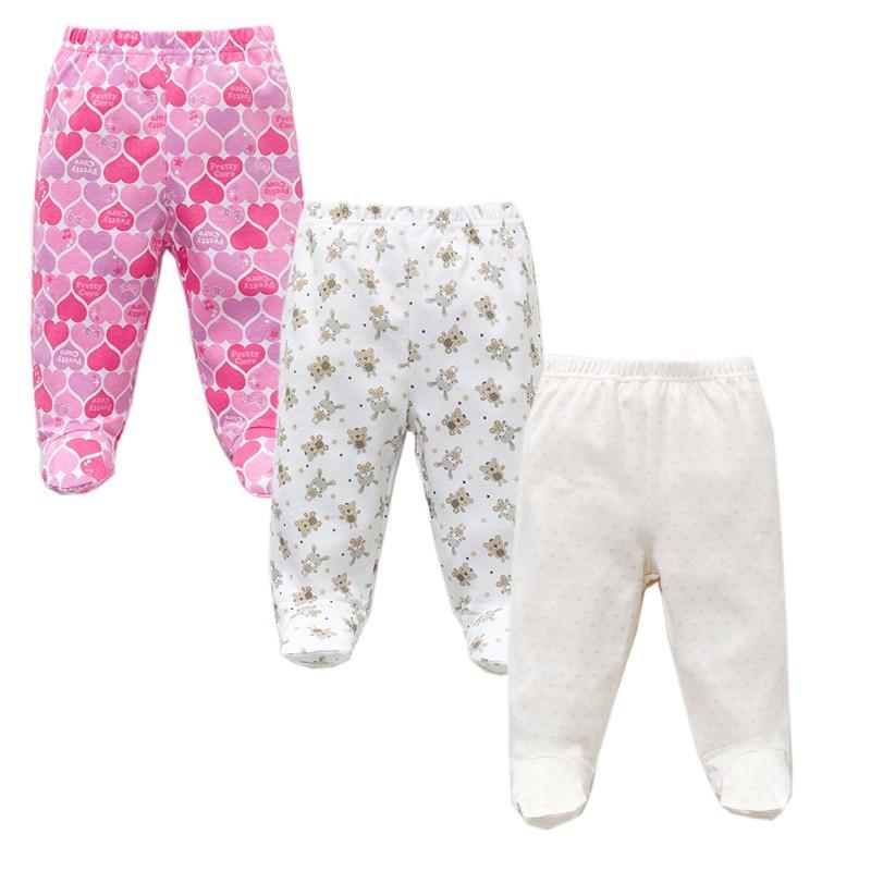 Baby Cotton Pants — Unisex, Elastic Waist | 3-Pack | 3M–12M | 21 Colors