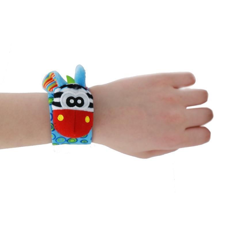 Baby Wrist Rattles & Foot Finder Socks Set – Soft Animal Infant Toy