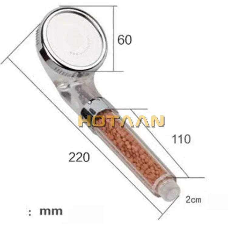 Kristall-Anionen-Handbrausefilter | Wassersparend, Chrom-Finish