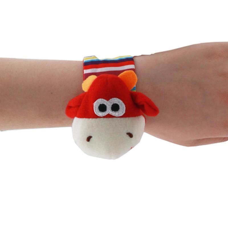 Baby Wrist Rattles & Foot Finder Socks Set – Soft Animal Infant Toy