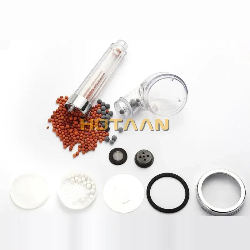 Kristall-Anionen-Handbrausefilter | Wassersparend, Chrom-Finish