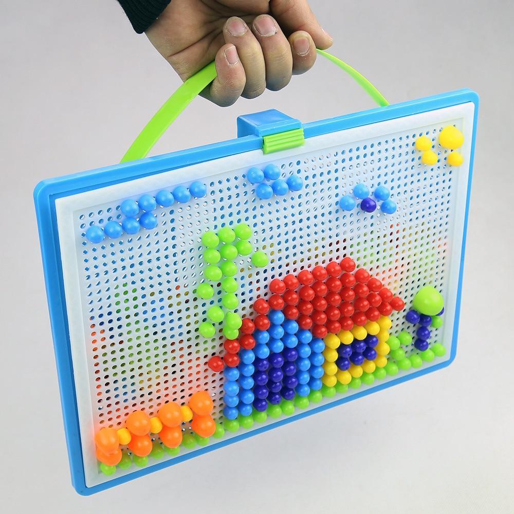 Colorful magnetic building block set on a white background