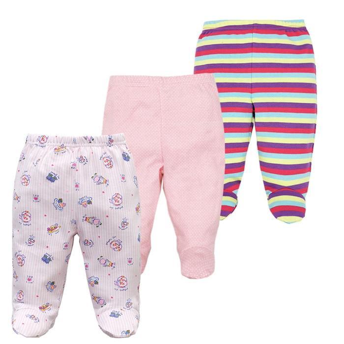 Baby Cotton Pants — Unisex, Elastic Waist | 3-Pack | 3M–12M | 21 Colors
