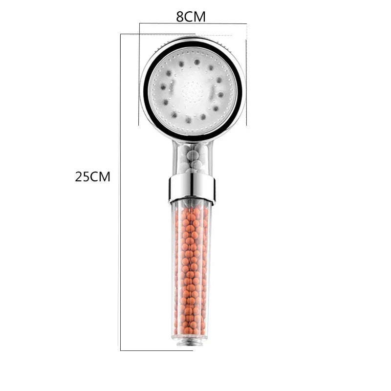 LED SPA Shower Head with Temperature Sensor | 3-Color LED, Water-Saving Filter