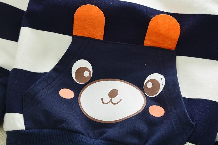 Baby Boy Bear Stripe Two-Piece Set — Soft Long Sleeve Top & Harem Pants | 6M–5T