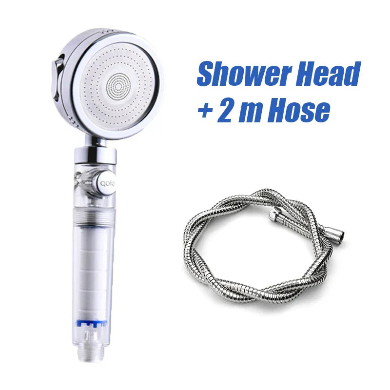 High Pressure Filtered Shower Head | 3 Spray Modes, Water-Saving, Chrome Finish