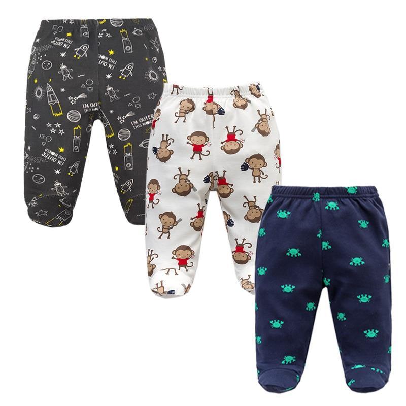Baby Cotton Pants — Unisex, Elastic Waist | 3-Pack | 3M–12M | 21 Colors