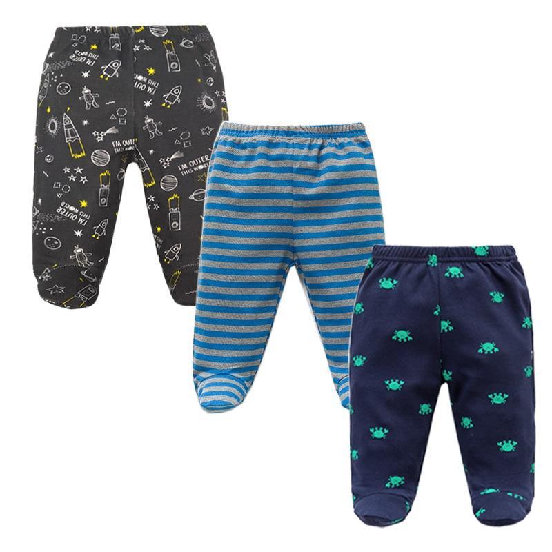 Baby Cotton Pants — Unisex, Elastic Waist | 3-Pack | 3M–12M | 21 Colors