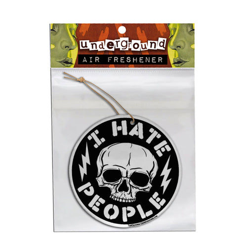 Air freshener with skull design and 'I Hate People' text on a white background