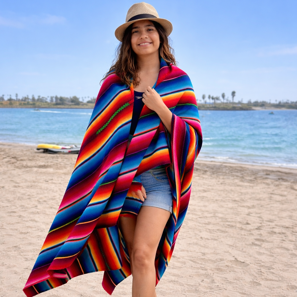 Hacienda Fair Trade Blanket — Handwoven Sarape-Style | 62" x 88" | Made in Guatemala