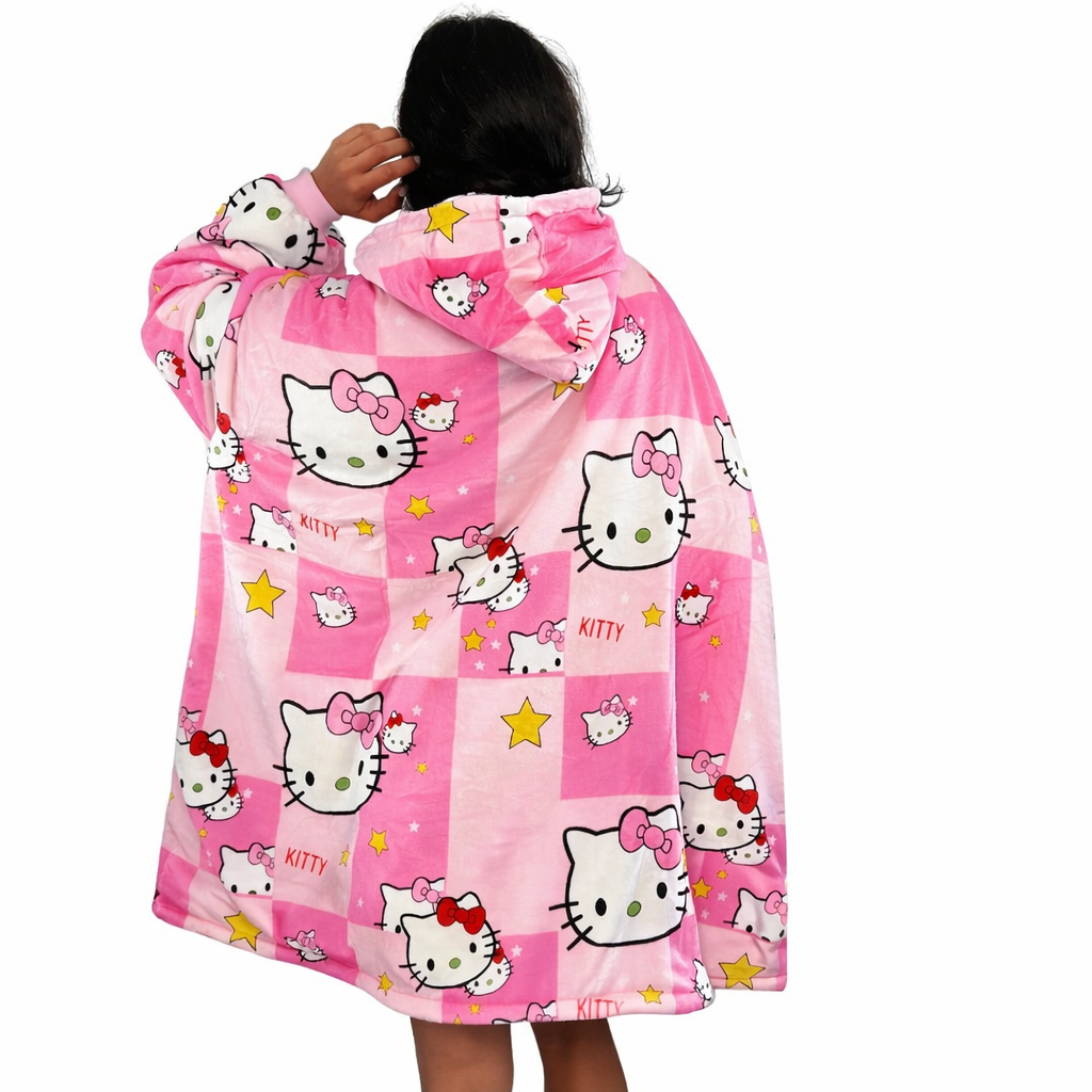 Kawaii Cute Tragbare Decken-Kapuzenpullover — Rosa & Süß Premium 2,5 lb Sherpa