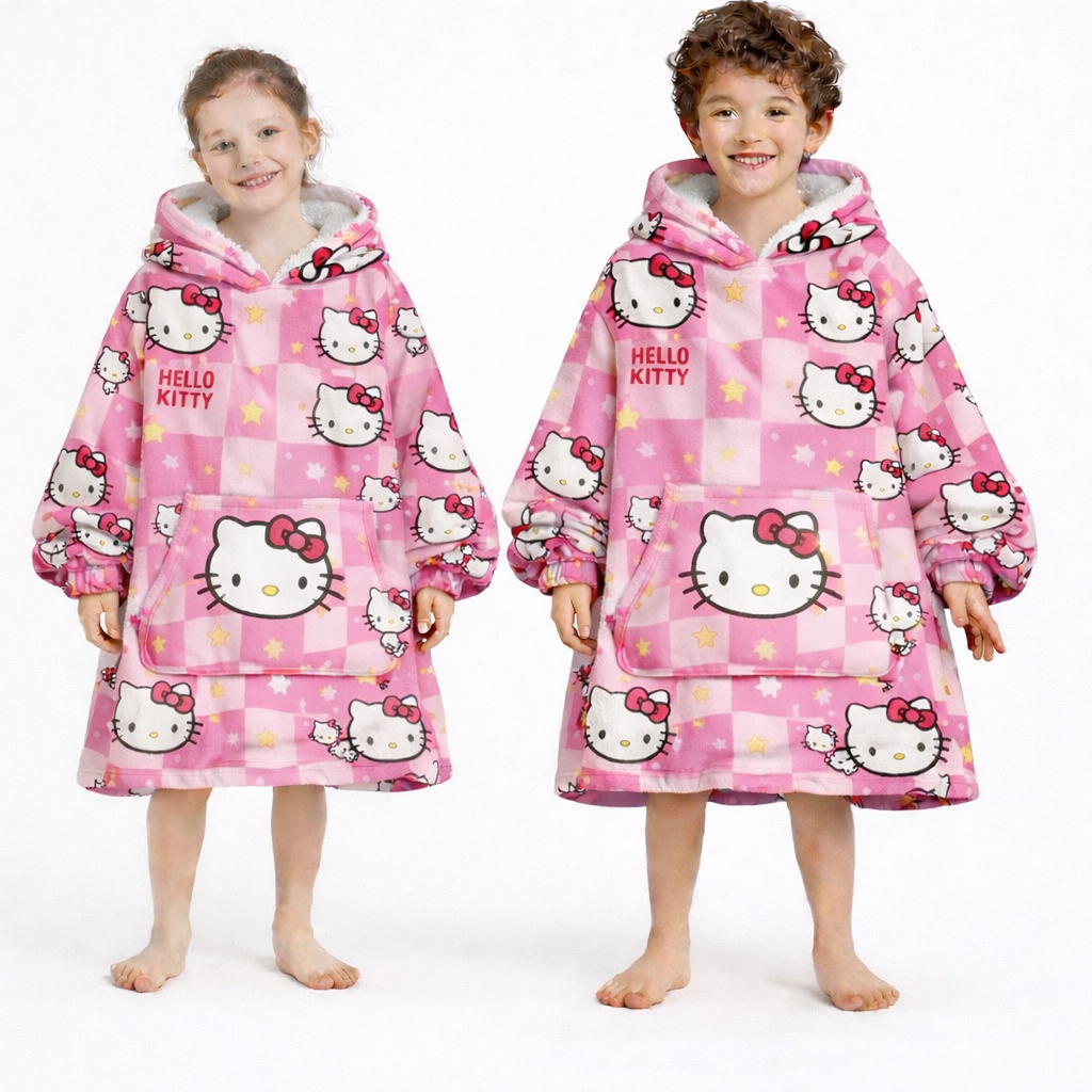 Kawaii Cute Tragbare Decken-Kapuzenpullover — Rosa & Süß Premium 2,5 lb Sherpa
