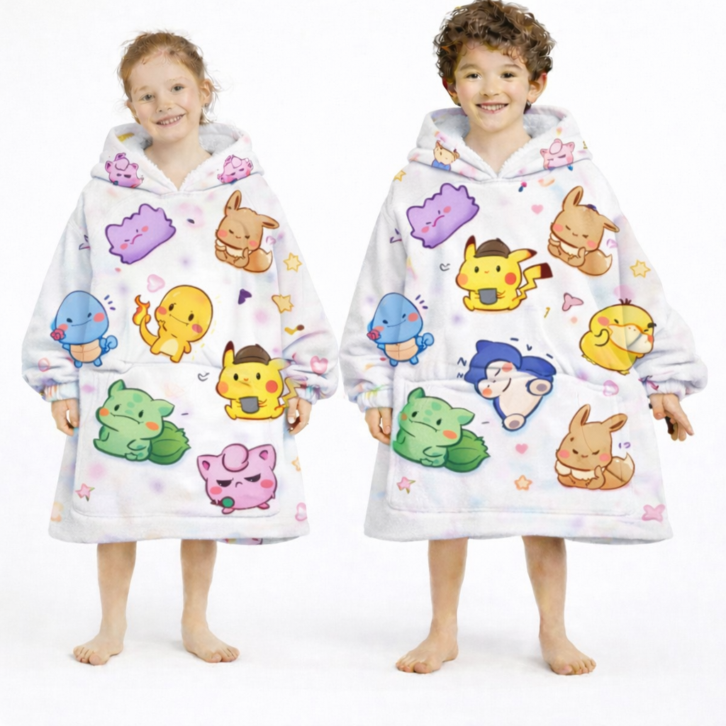 Kawaii Anime tragbare Decken-Hoodie — Hochwertiges 1,1 kg Sherpa