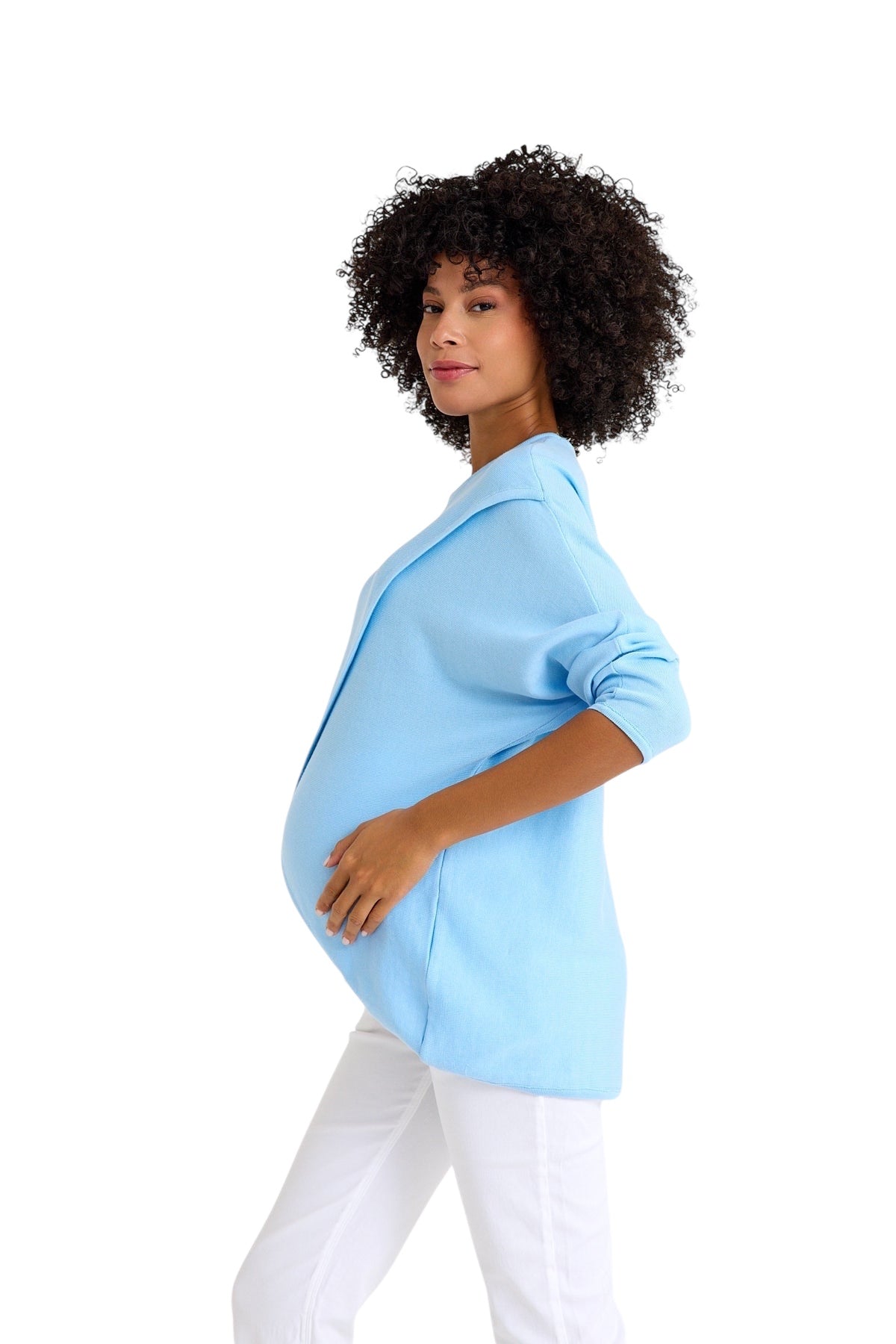 Maternity & Nursing Crossover Knit Top – 100% Cotton