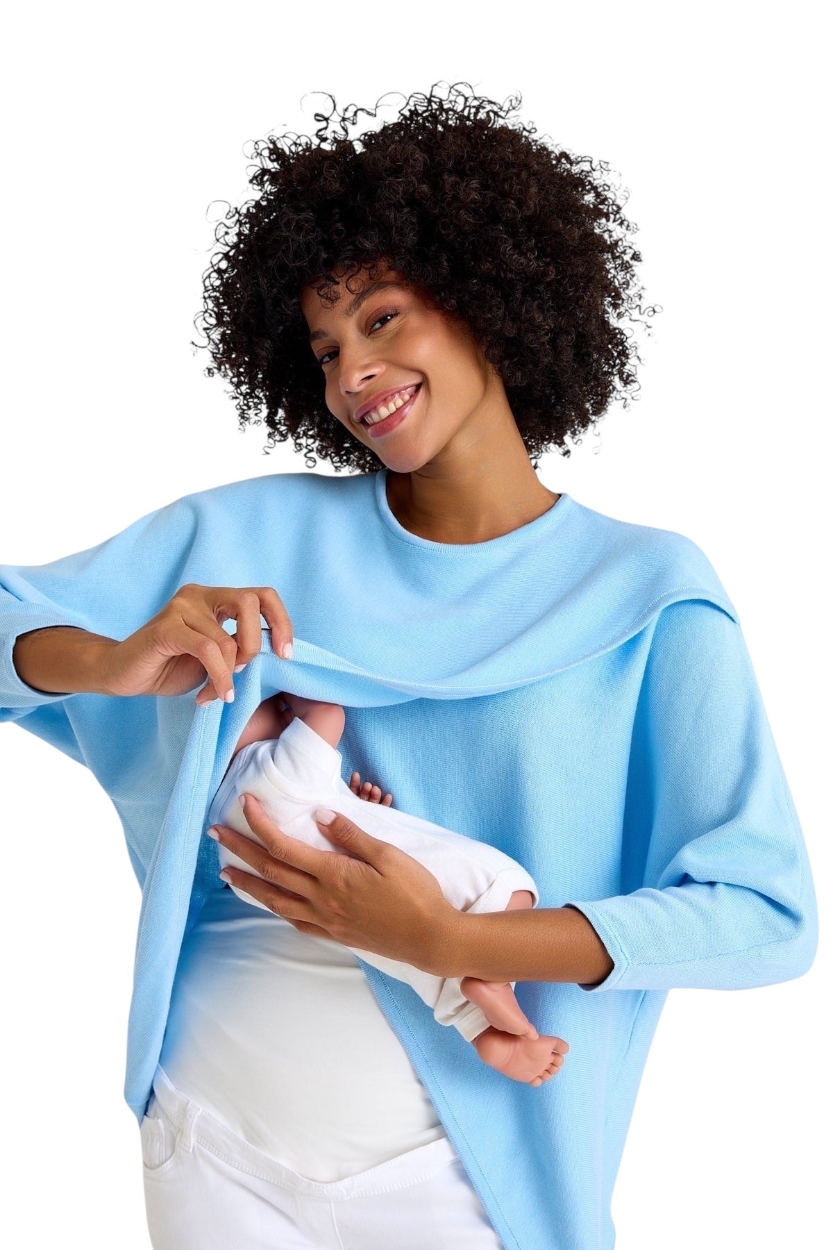 Maternity & Nursing Crossover Knit Top – 100% Cotton