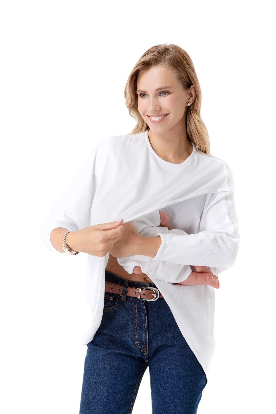 Maternity & Nursing Crossover Knit Top – 100% Cotton