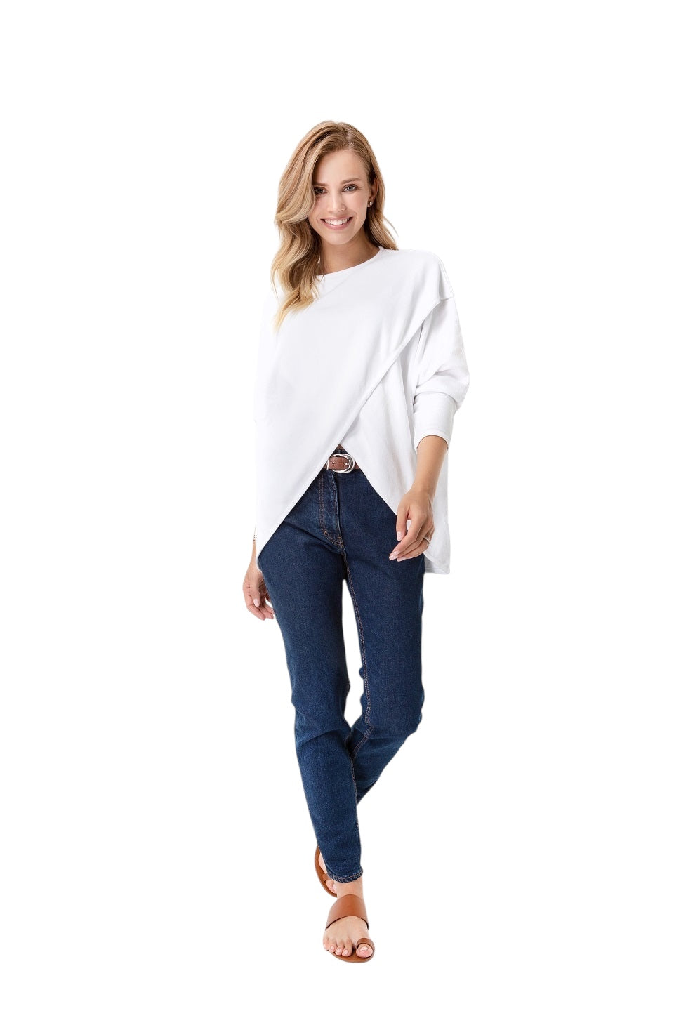 Maternity & Nursing Crossover Knit Top – 100% Cotton