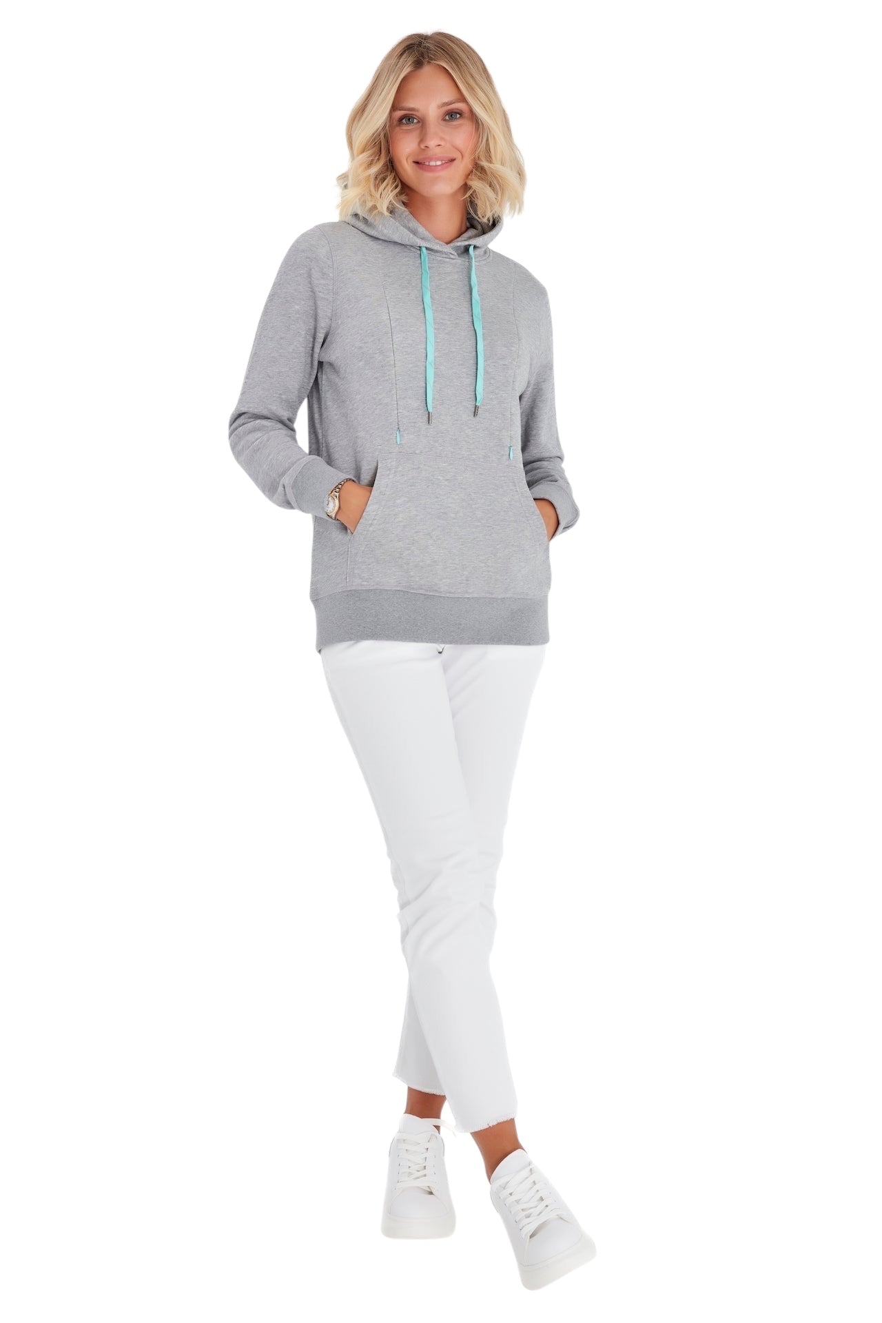 Schwangerschafts- & Still-Hoodie – Baumwoll-Sweatshirt mit doppeltem Reißverschluss für Schwangerschaft und Stillzeit