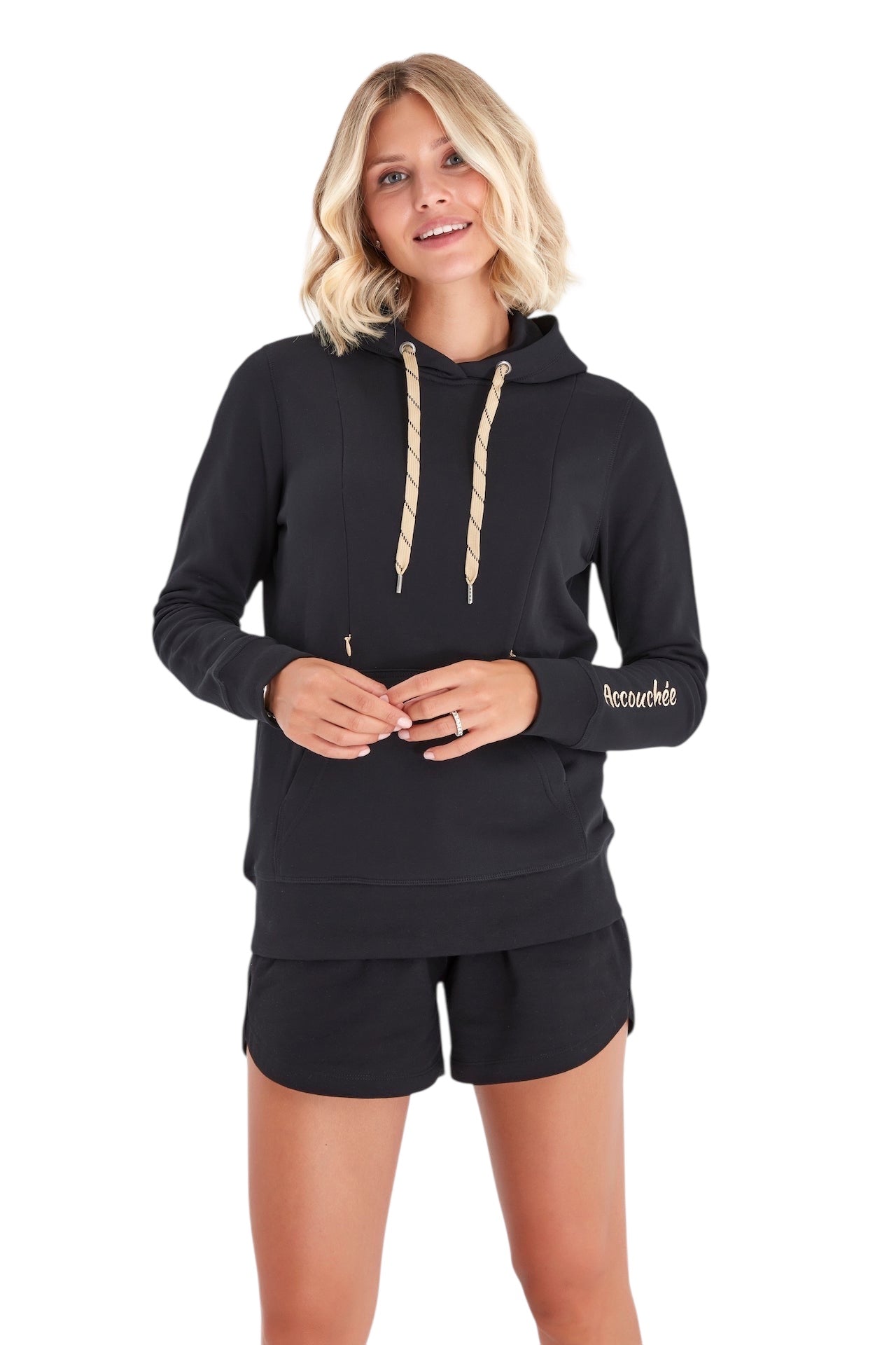 Maternity & Nursing Hoodie – Dual Zip Cotton Bump & Nursing Sweatshirt