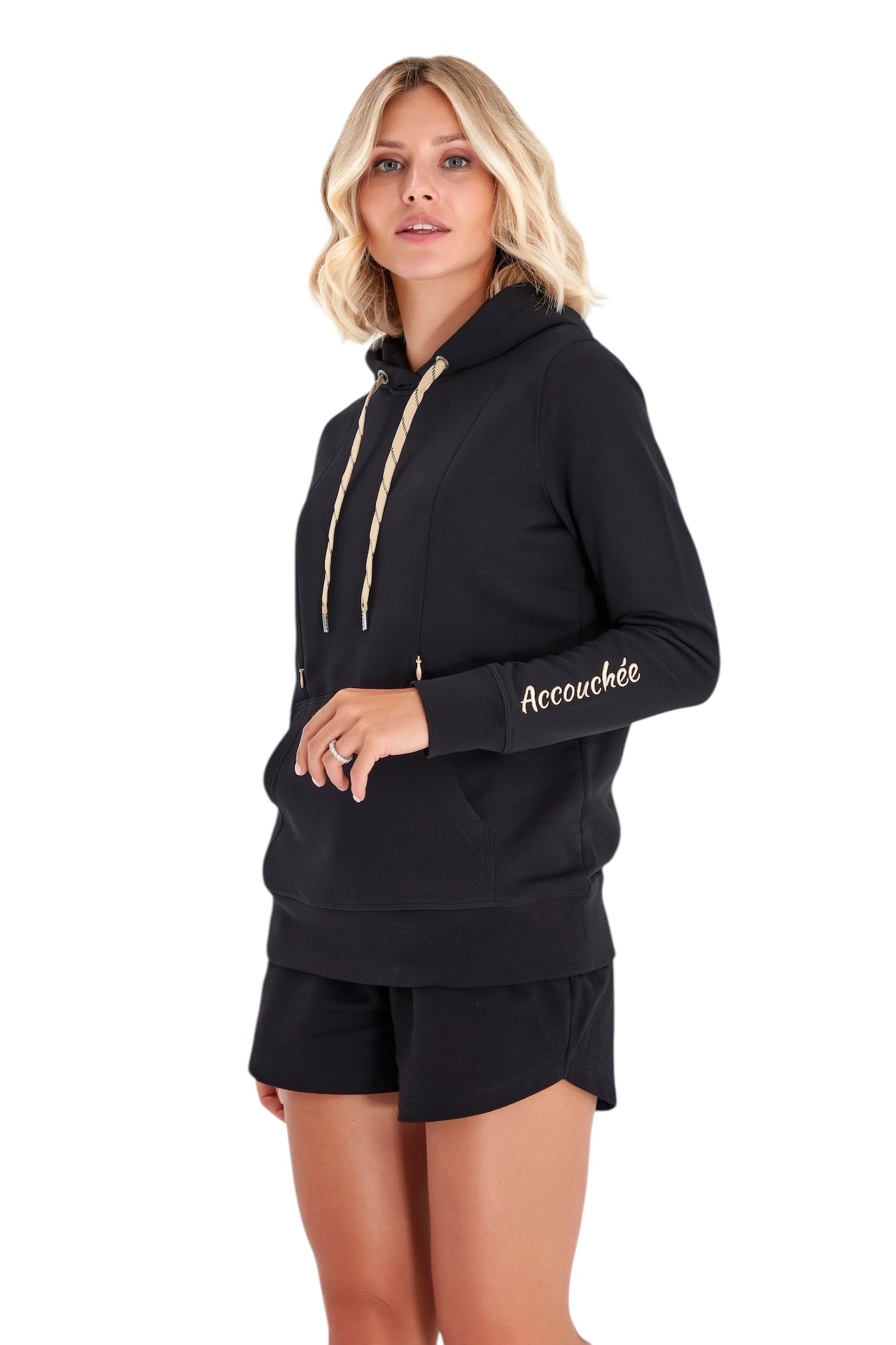 Schwangerschafts- & Still-Hoodie – Baumwoll-Sweatshirt mit doppeltem Reißverschluss für Schwangerschaft und Stillzeit