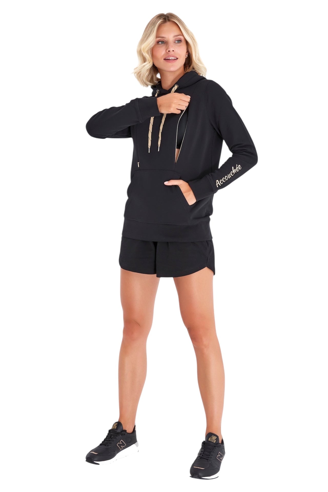 Schwangerschafts- & Still-Hoodie – Baumwoll-Sweatshirt mit doppeltem Reißverschluss für Schwangerschaft und Stillzeit