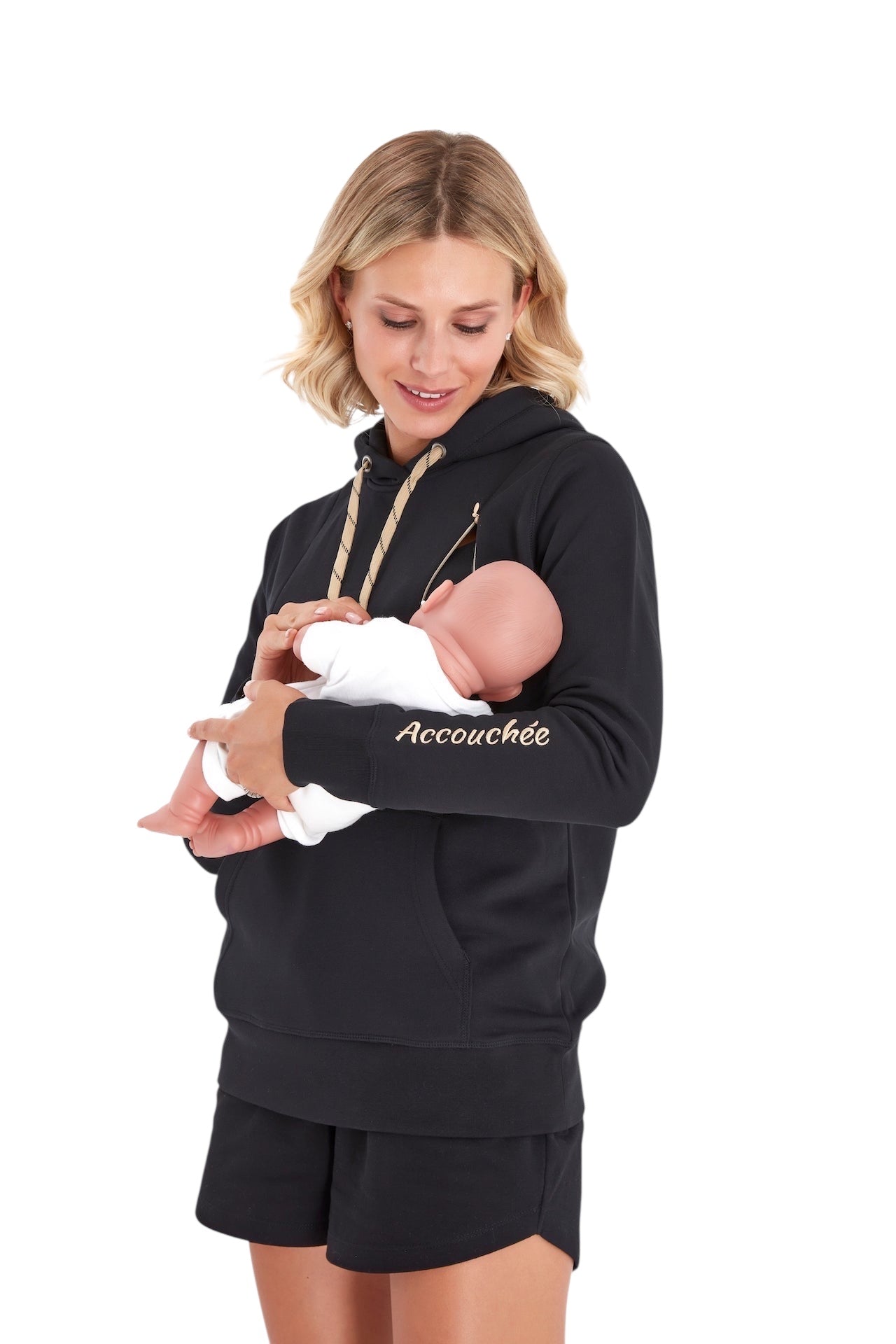 Schwangerschafts- & Still-Hoodie – Baumwoll-Sweatshirt mit doppeltem Reißverschluss für Schwangerschaft und Stillzeit