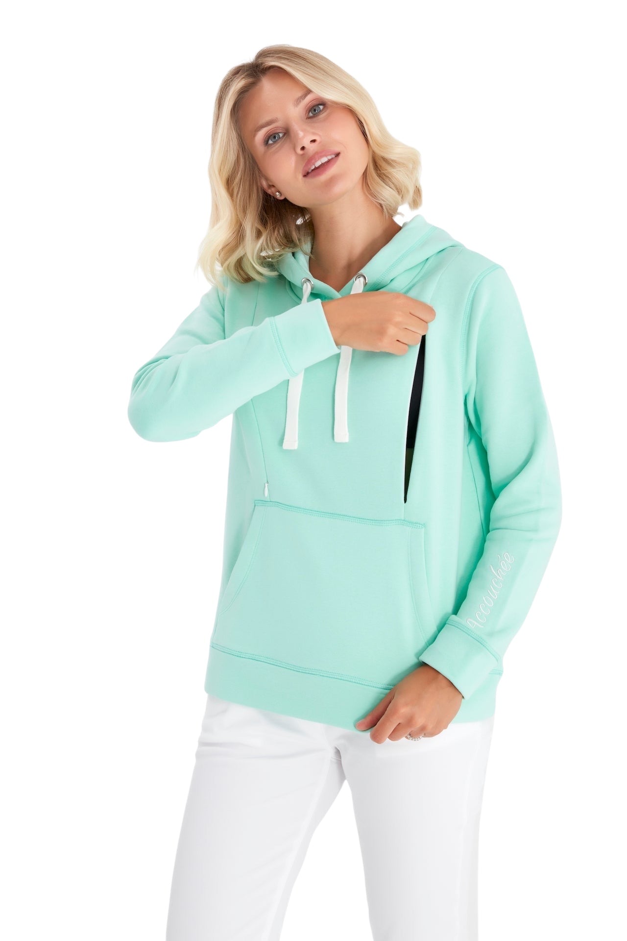 Maternity & Nursing Hoodie – Dual Zip Cotton Bump & Nursing Sweatshirt