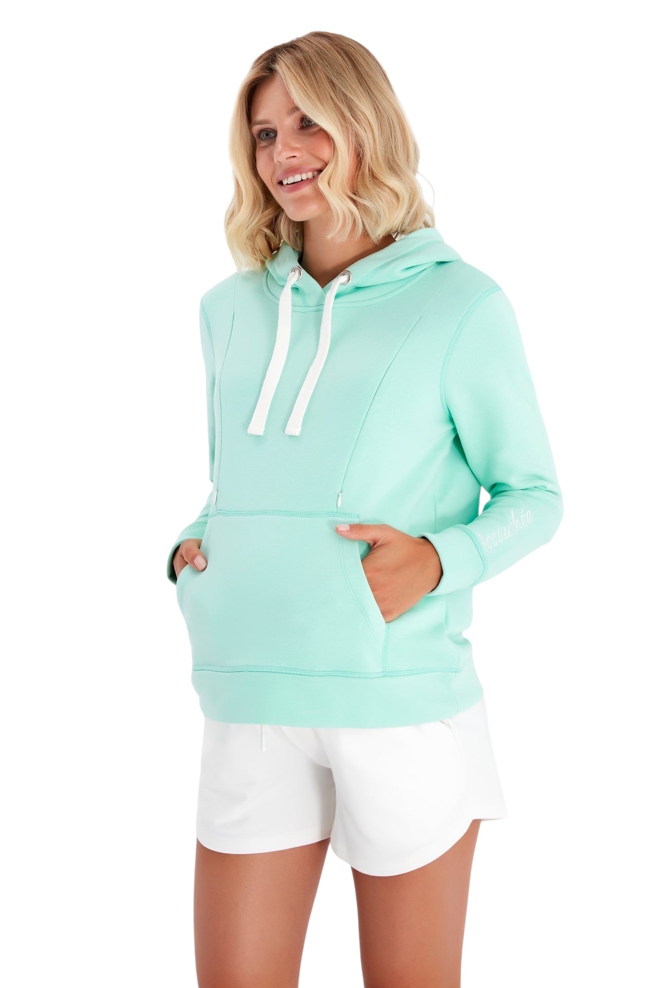 Schwangerschafts- & Still-Hoodie – Baumwoll-Sweatshirt mit doppeltem Reißverschluss für Schwangerschaft und Stillzeit