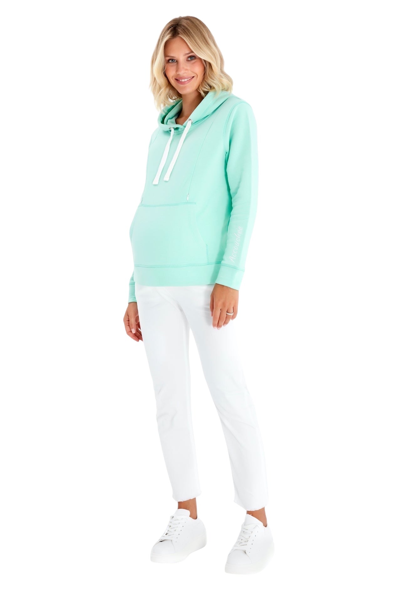 Schwangerschafts- & Still-Hoodie – Baumwoll-Sweatshirt mit doppeltem Reißverschluss für Schwangerschaft und Stillzeit