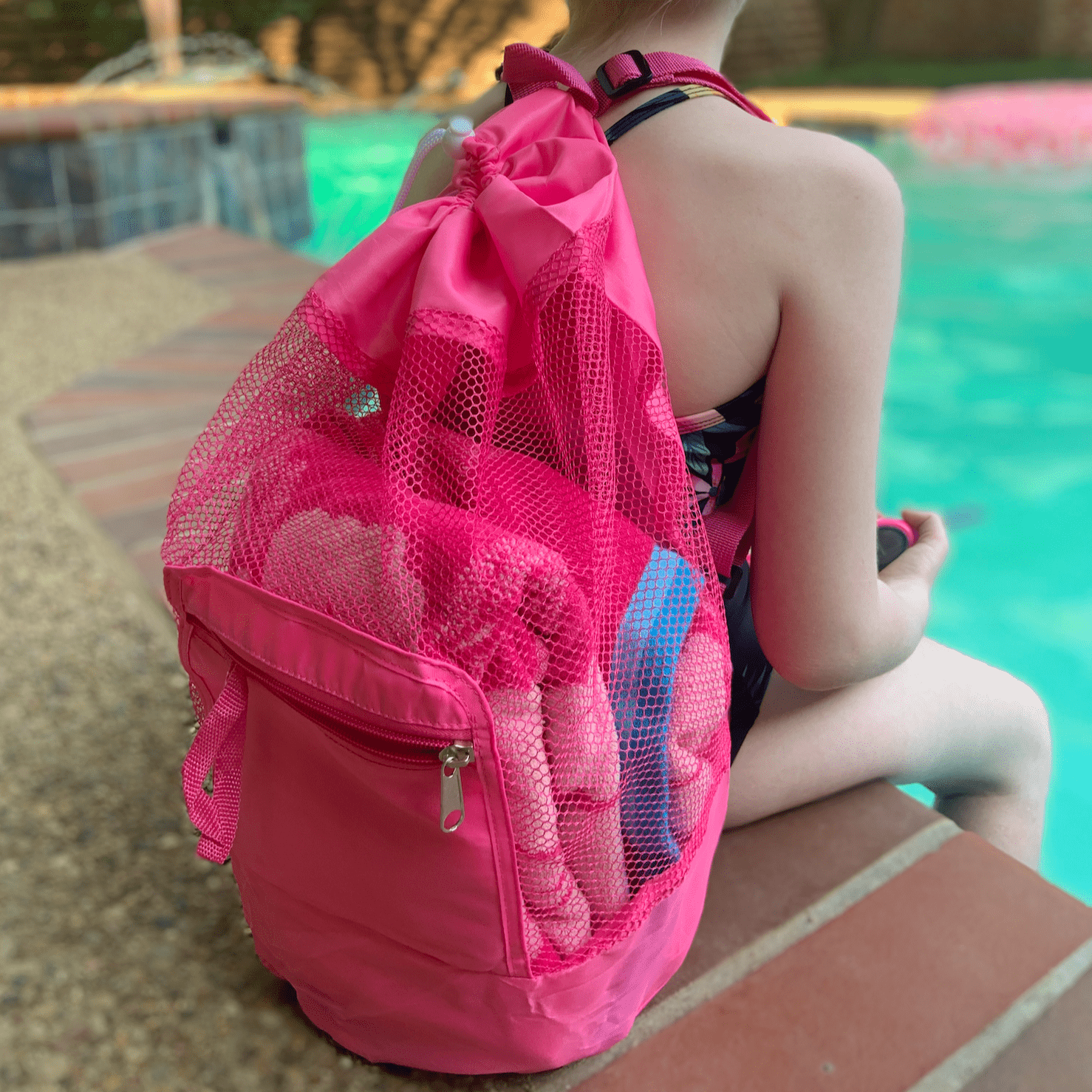 Foldable Kids Mesh Backpack – Beach & Pool Bag for Children