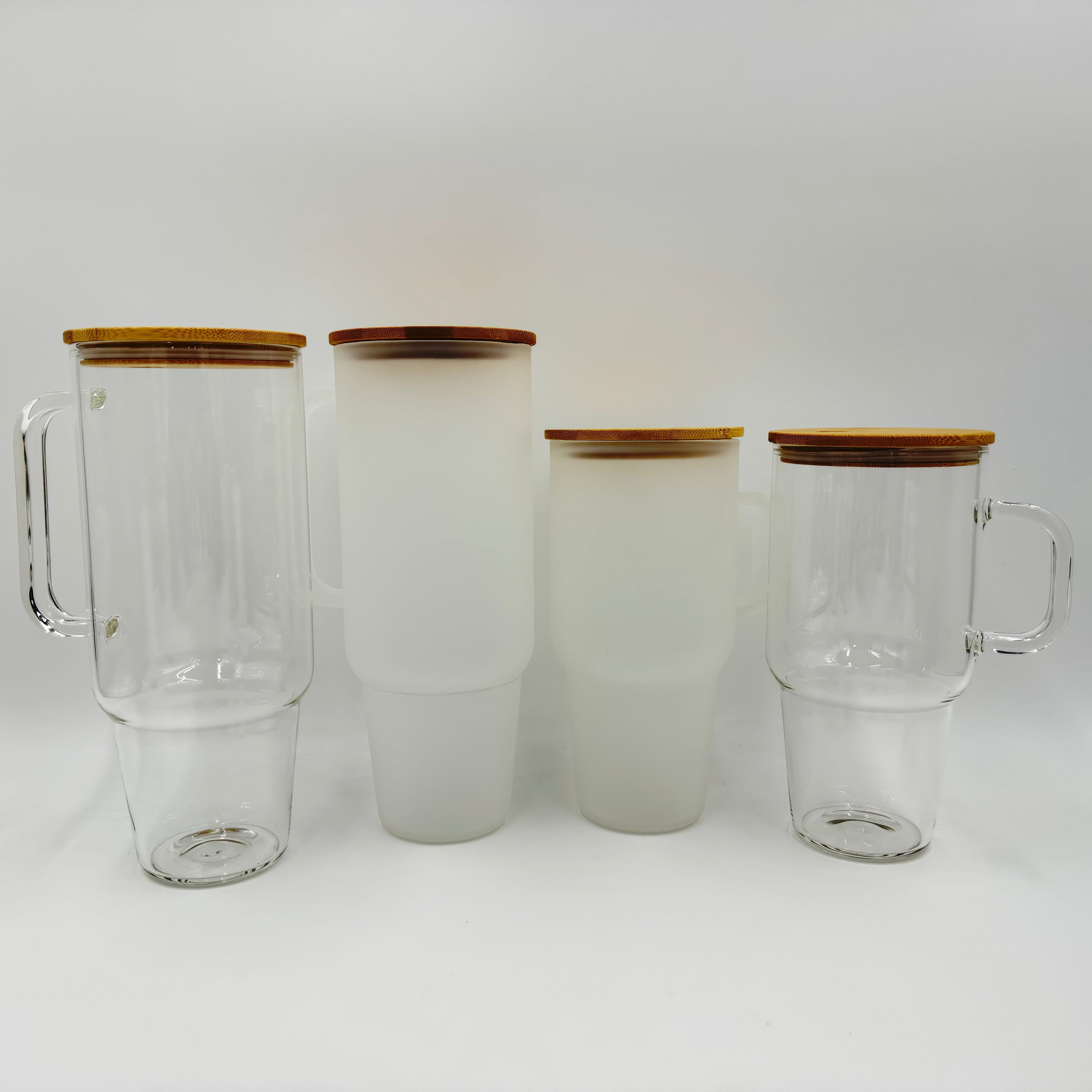 Sublimations-Glastrinkbecher – 32oz oder 40oz | Transparent oder Matt | Bambus- oder Plastikdeckel