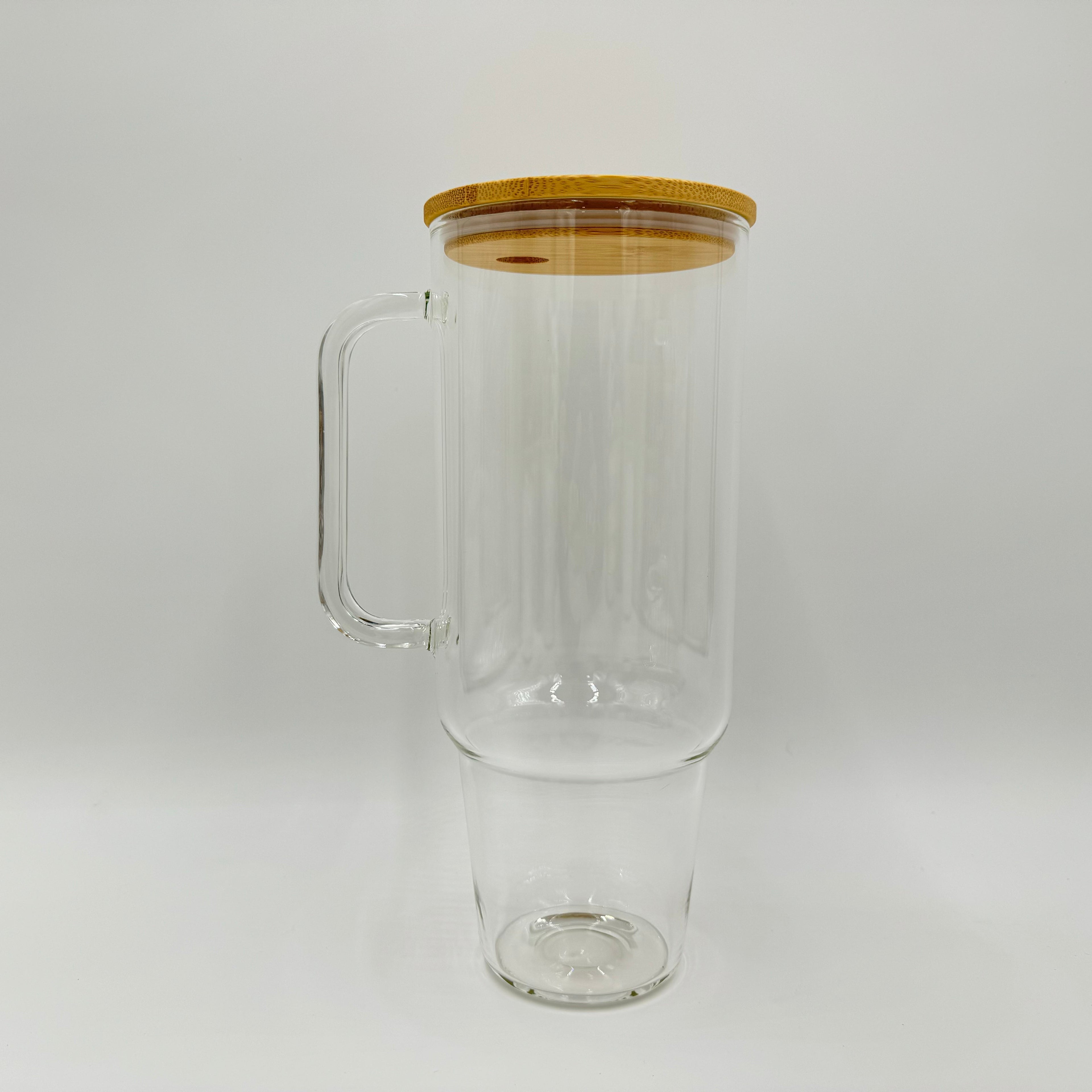 Sublimations-Glastrinkbecher – 32oz oder 40oz | Transparent oder Matt | Bambus- oder Plastikdeckel