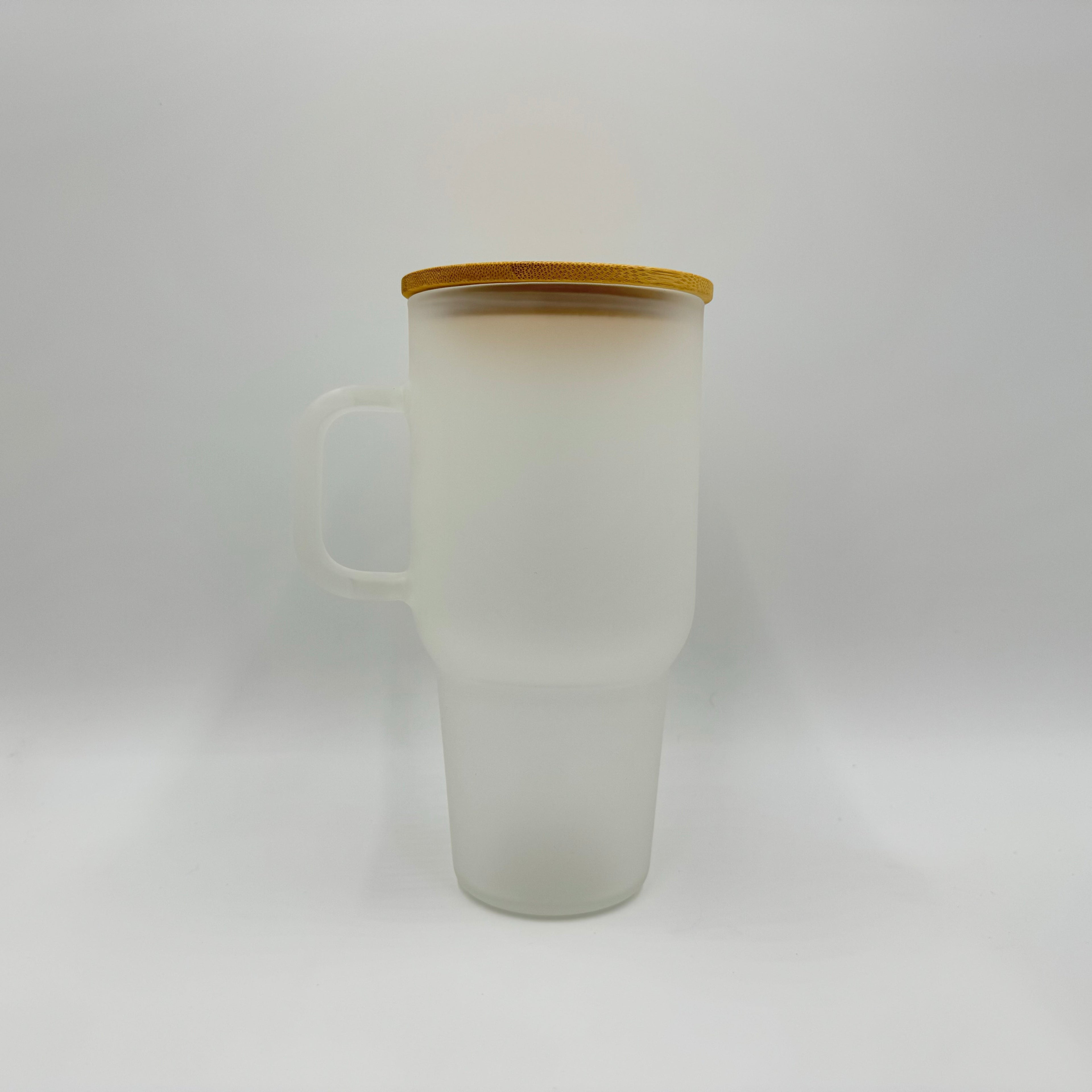 Sublimations-Glastrinkbecher – 32oz oder 40oz | Transparent oder Matt | Bambus- oder Plastikdeckel