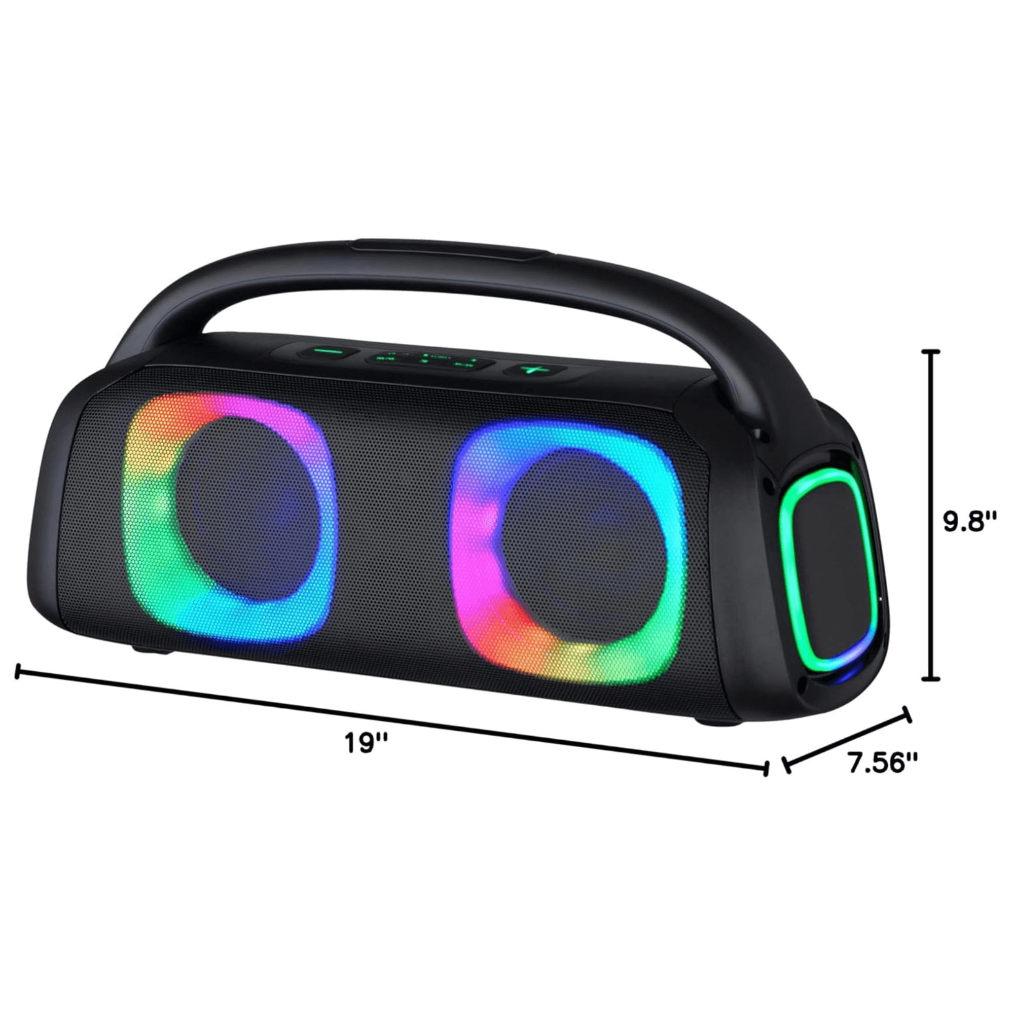 IQ Sound Portable Bluetooth Speaker with RGB Lights & TWS Stereo Sound