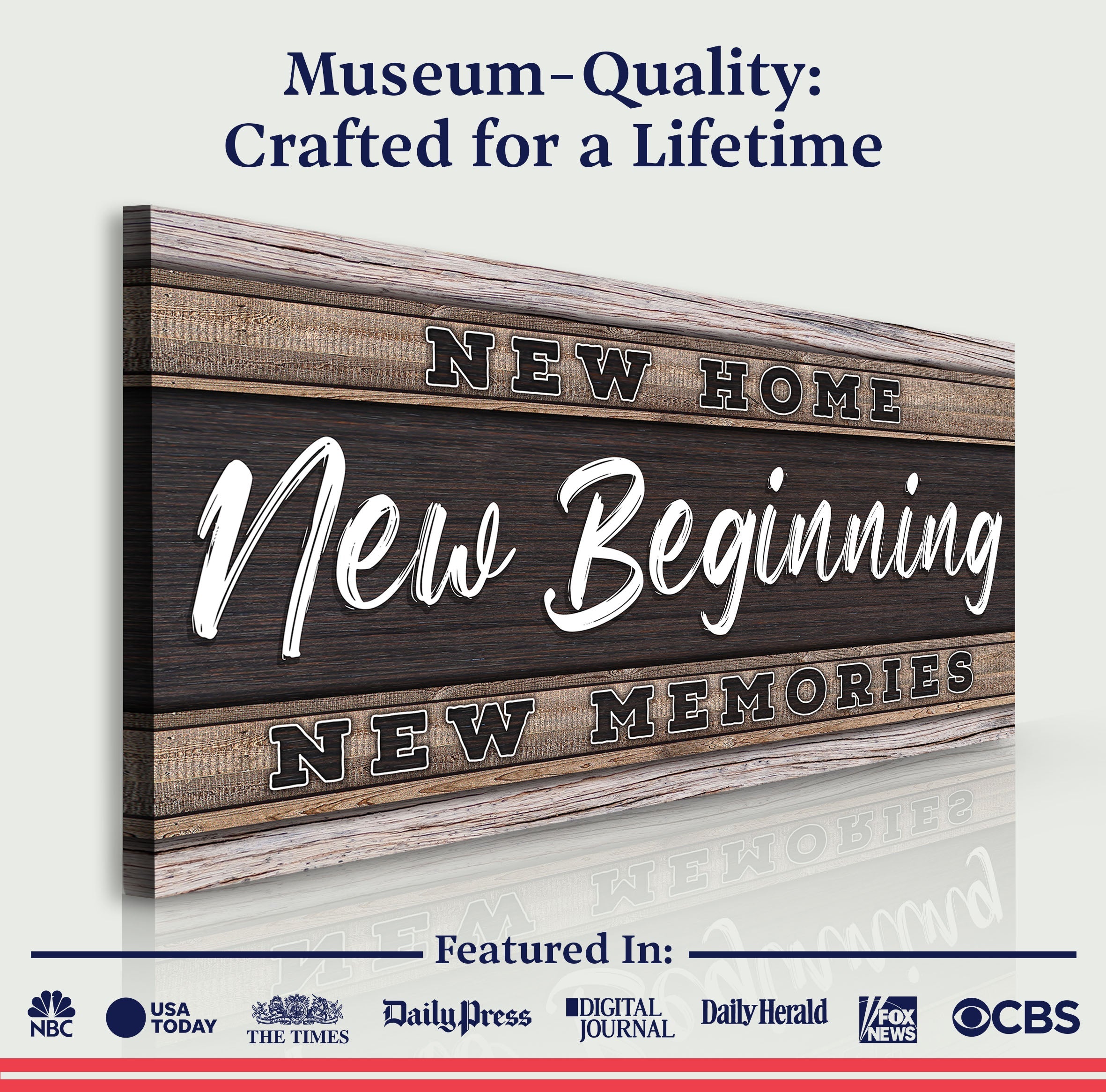 "New Home, New Beginning" Canvas Wall Art | Handcrafted | 3 Sizes | Ready to Hang