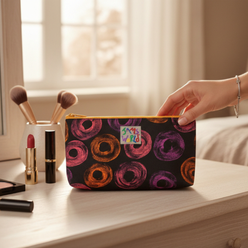 Jams World Go-To Lined Zip Pouch – Neon Donuts