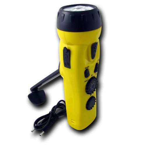Quake Kits 4-in-1 Dynamo Emergency Flashlight – Hand Crank, No Batteries