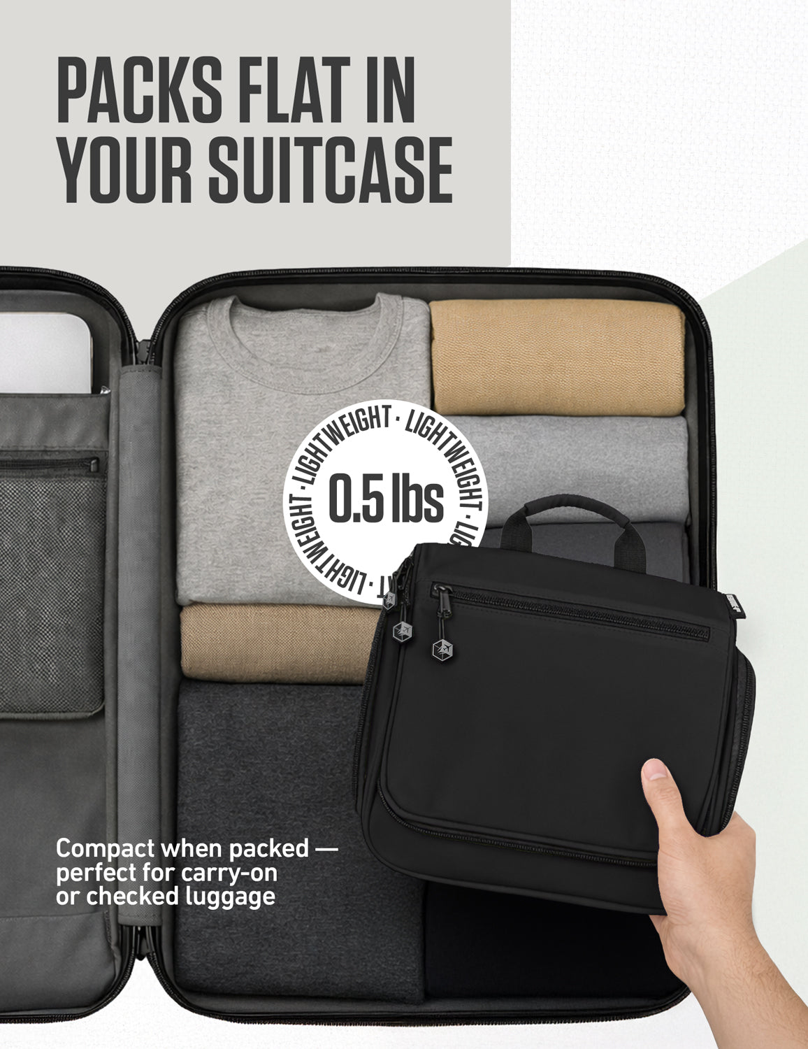 Unisex Hanging Toiletry Bag – Water-Resistant, TSA Bag & Swivel Hook