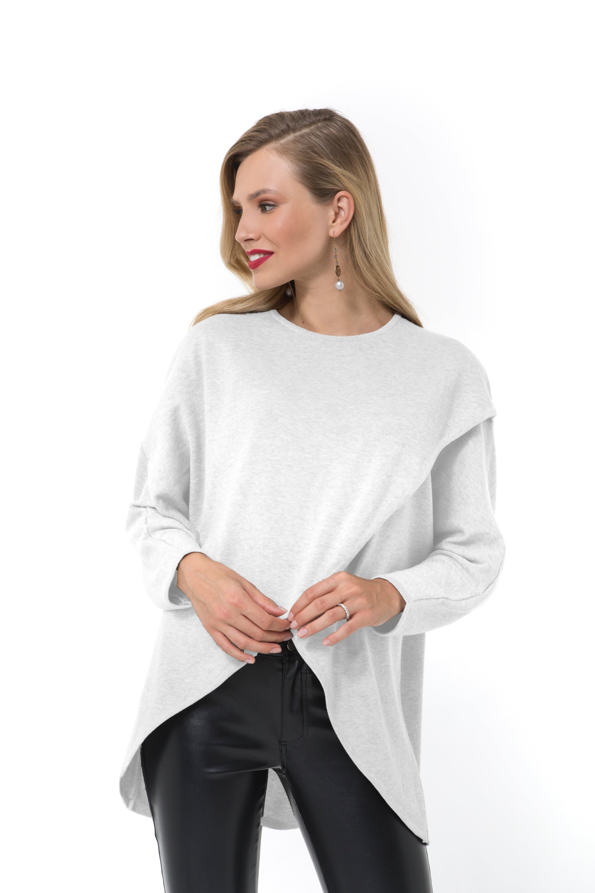 Maternity & Nursing Crossover Knit Top – 100% Cotton