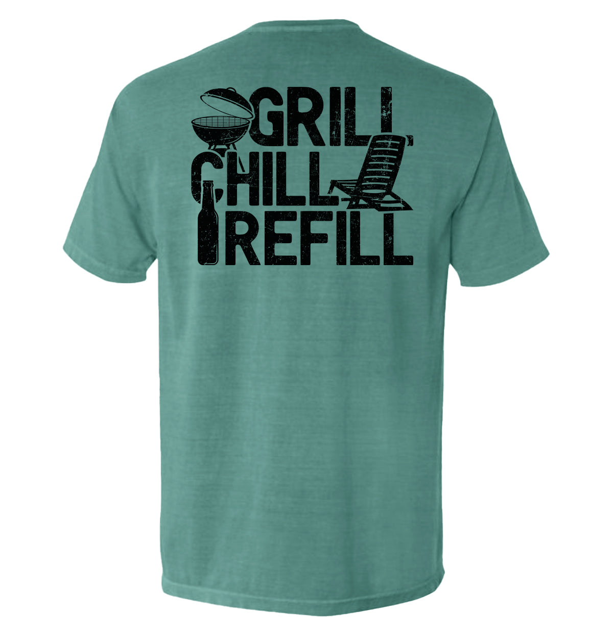 Grill Chill Refill Shirt | Patriotic BBQ Tee for Grillers & Outdoor Lovers