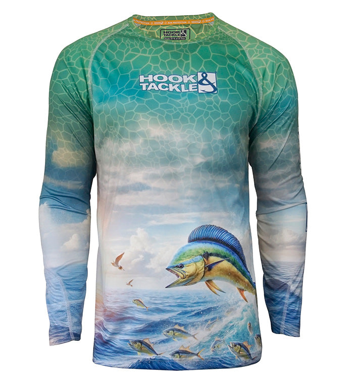 Hook & Tackle Bull Dolphin Performance Fishing Shirt – UPF 97+ Sun Protection