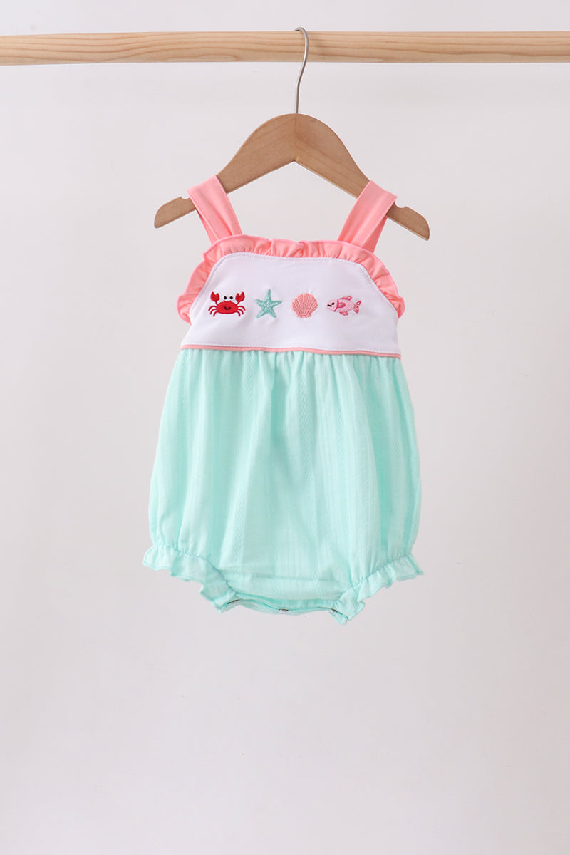 Baby Green Marine Embroidered Jacquard Bubble